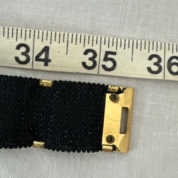 Vintage Embossed Brass Coin Belt – Floral Etched Metal with Elastic Back - Picture 15 of 16